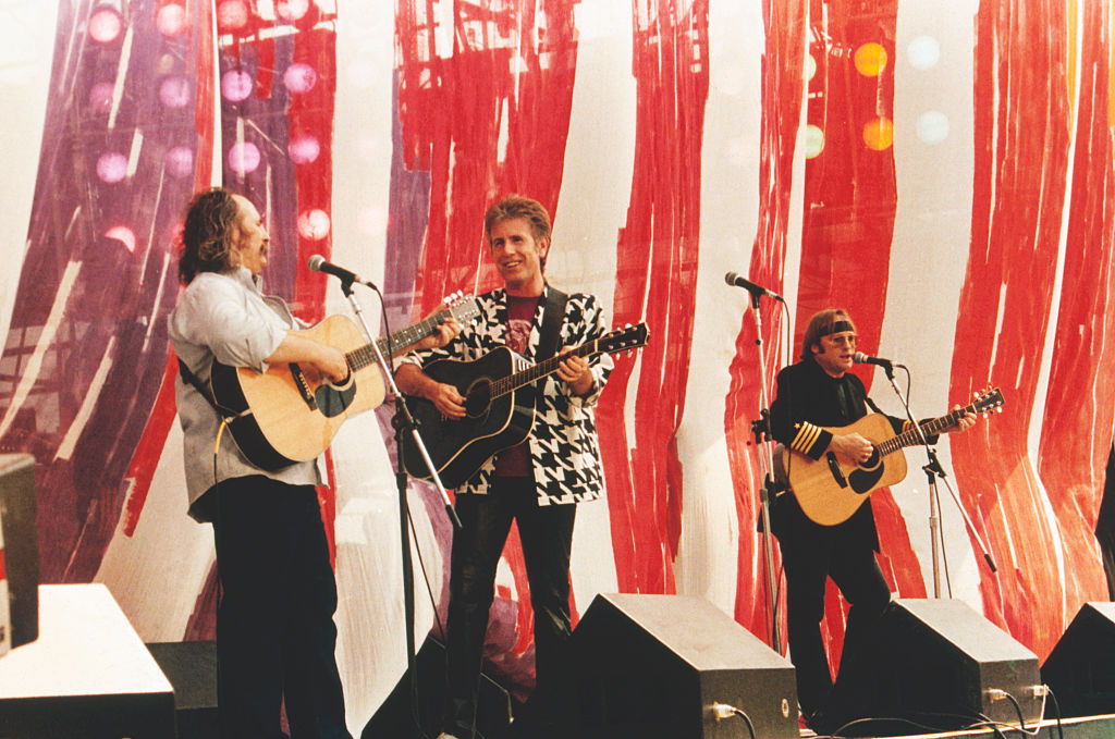 David Crosby at Live Aid  on stage