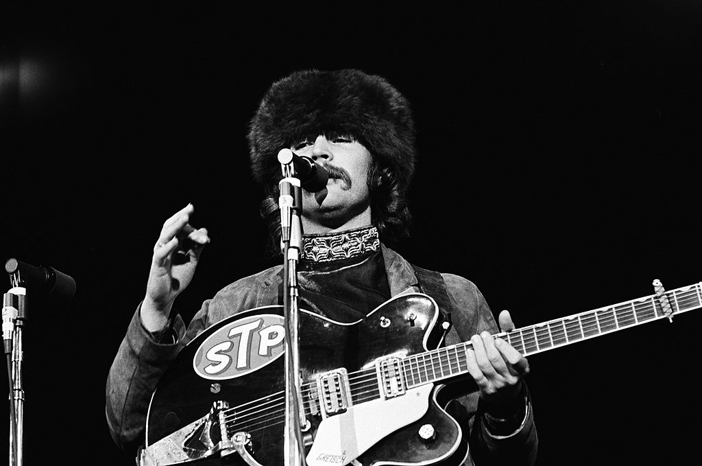 David Crosby of The Byrds performs on stage at the Monterey Pop Festival on June 17 1967 in Monterey, California.