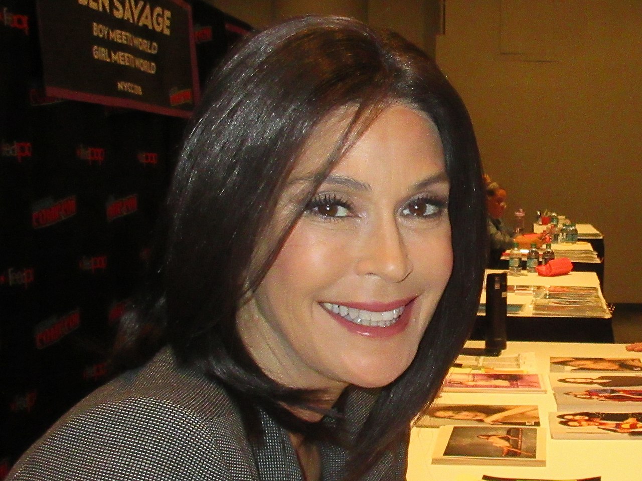 Teri Hatcher looking at camera and smiling - 2018
