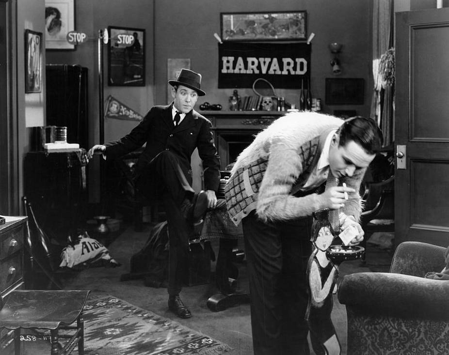 Jack Pickford and William Haines hanging out in dorm