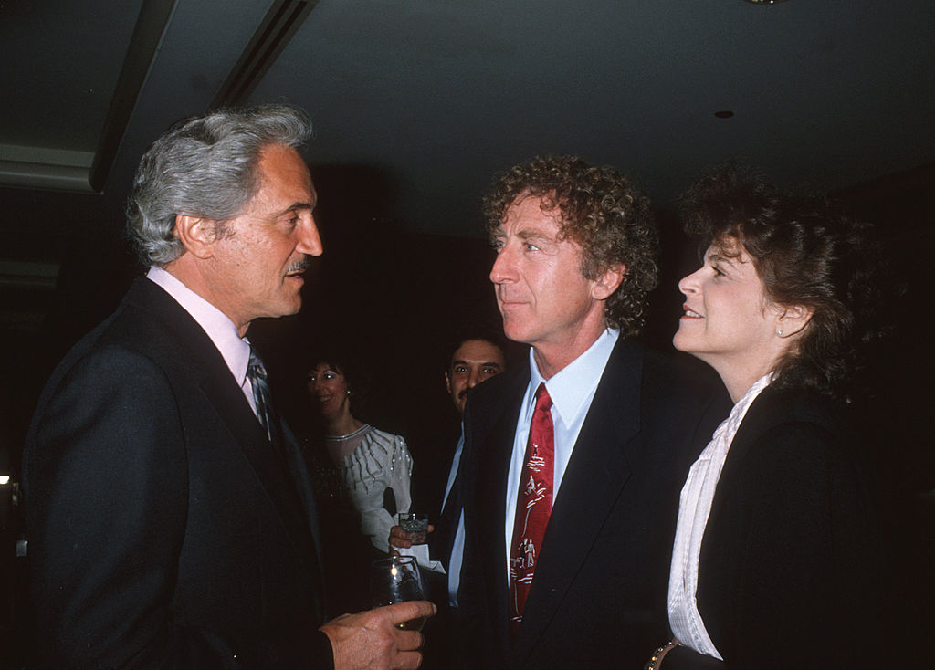 Gene Wilder and Gilda Radner during Wellness Center Benefit in black jackets