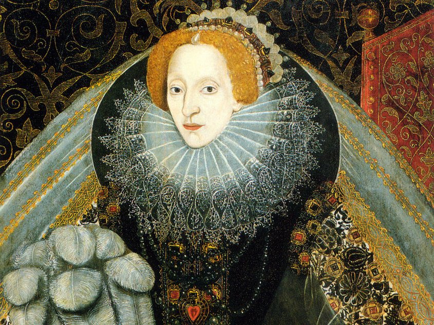 Queen Elizabeth  I portrait  in formal dress c1585-90