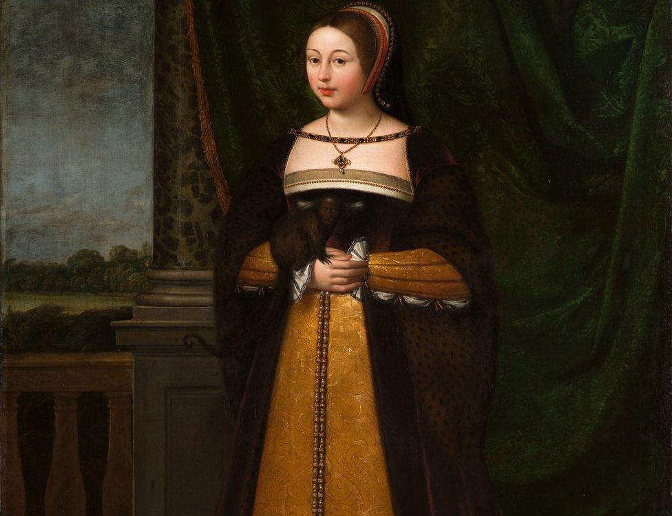 Margaret Tudor, Queen of Scotland in brown dress