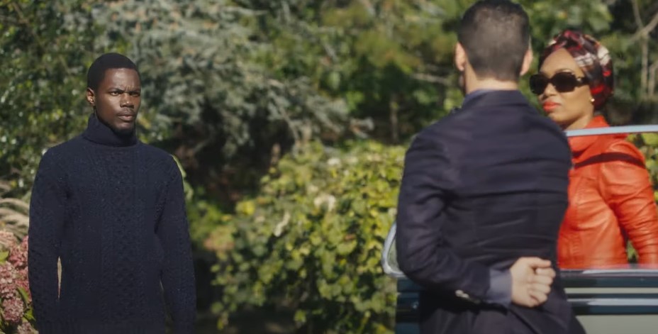 Actors outside talking