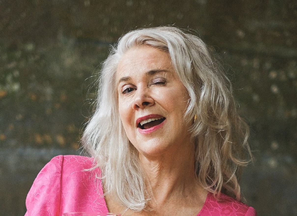 Woman winking at camera,