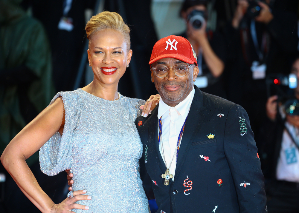 Spike Lee and Tonya Lewis Lee walk the red carpet of the 'A Star Is Born' screening during the 75th Venice Film Festival on August 31, 2018 in Venice,