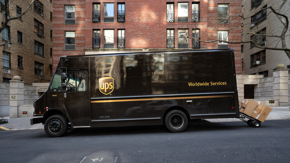 UPS van parked in a street