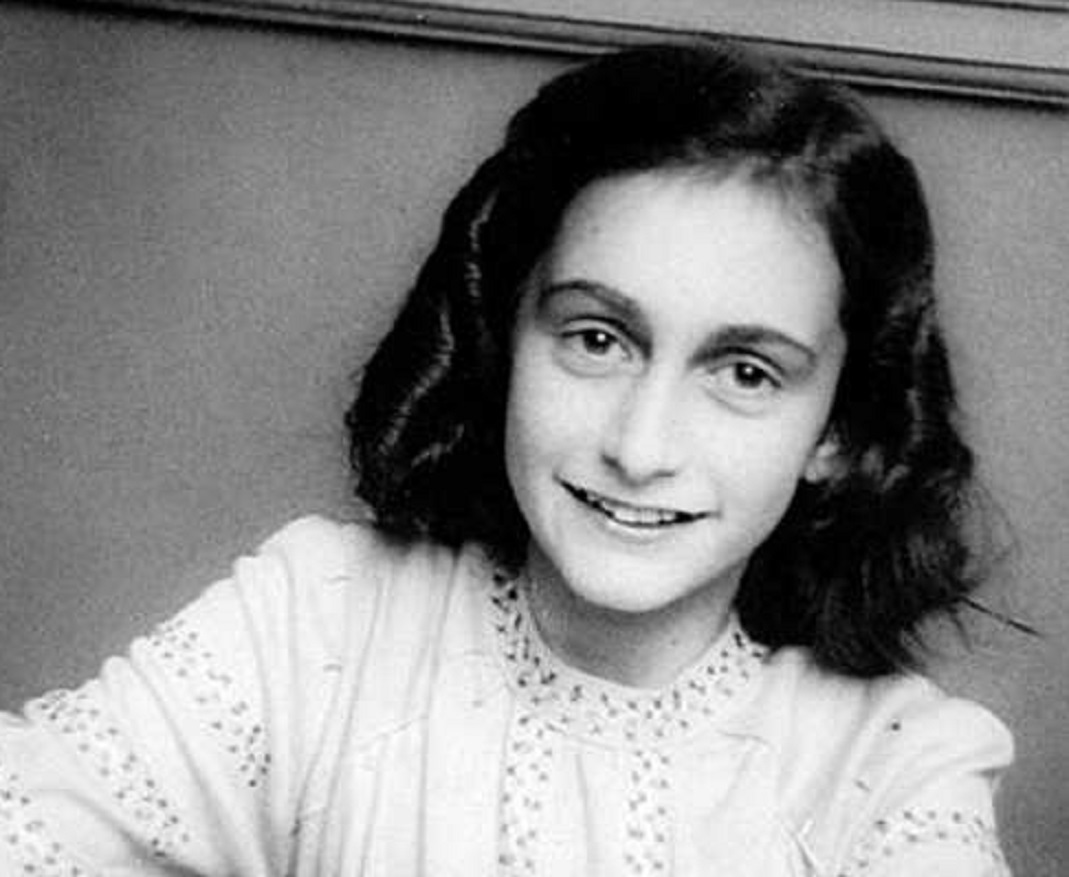 B&W Portrait of Anne Frank ,smiling - 1941