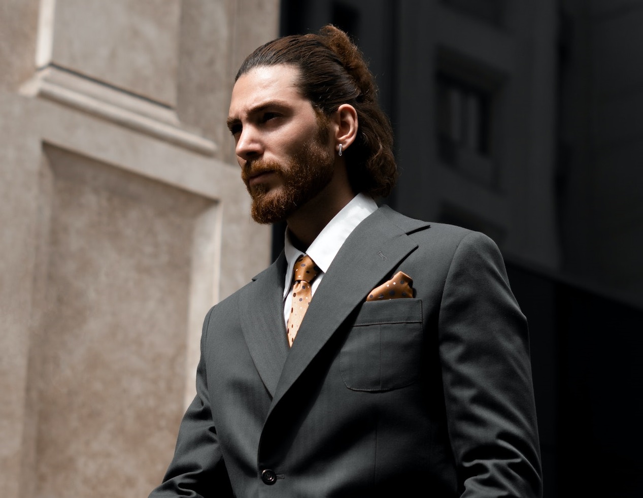 Man leaving from wedding ceremony.