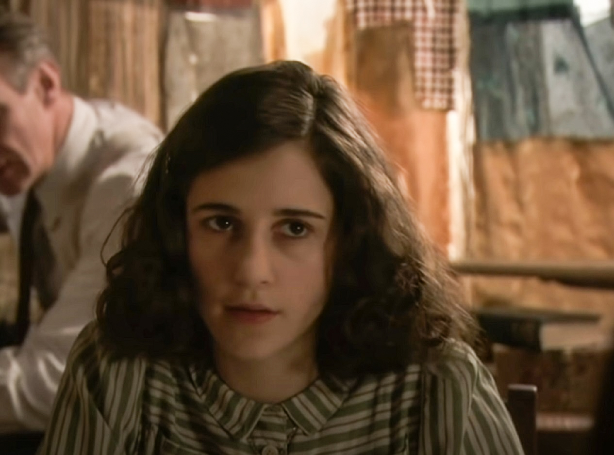 Screenshot: (Ellie Kendrick) Anne Frank looking upset- From BBC ,The Diary Of Anne Frank (2009)