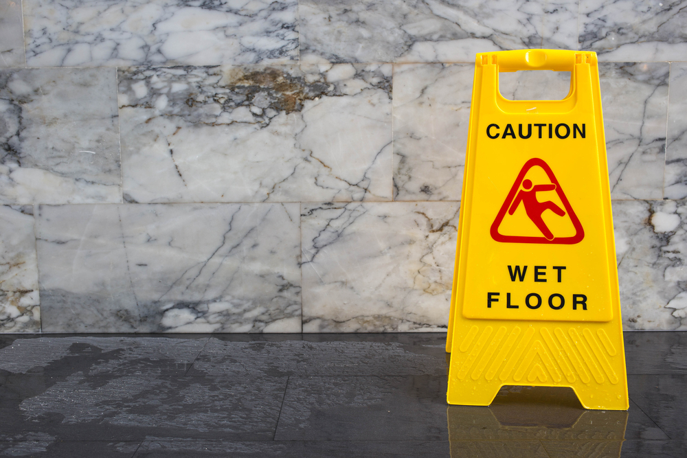 Wet floor caution sign