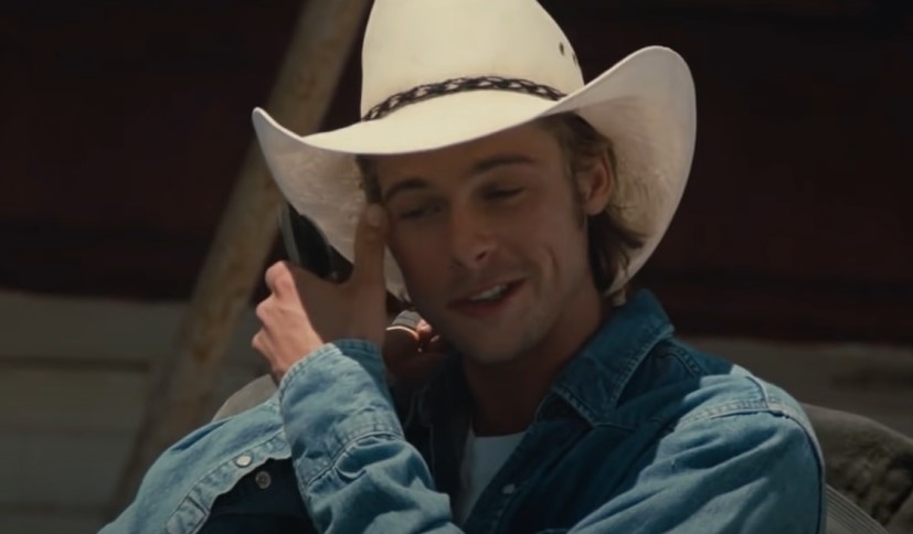 Brad Pitt in Thelma & Louise   wearing  denim jacket and hat