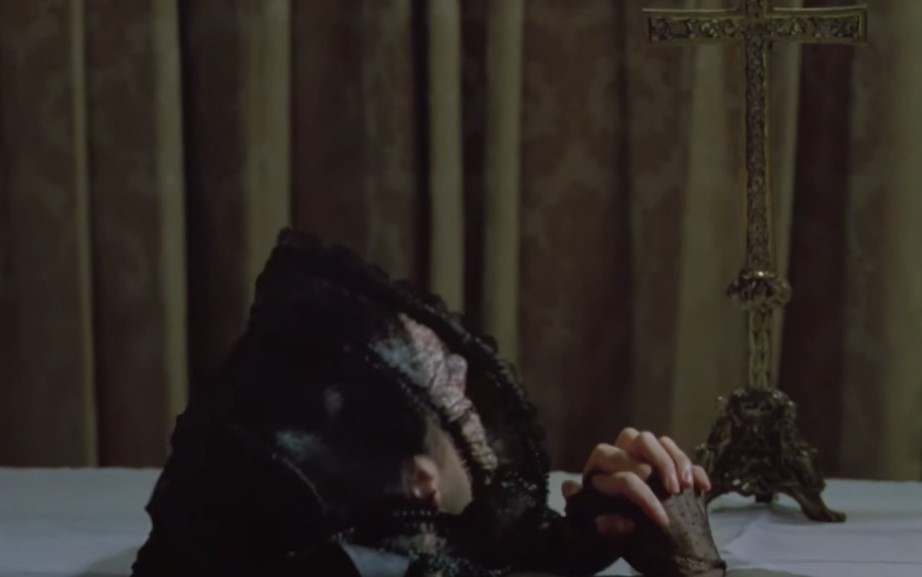 Jennifer Connelly as  Emma Darwin In Creation at church praying