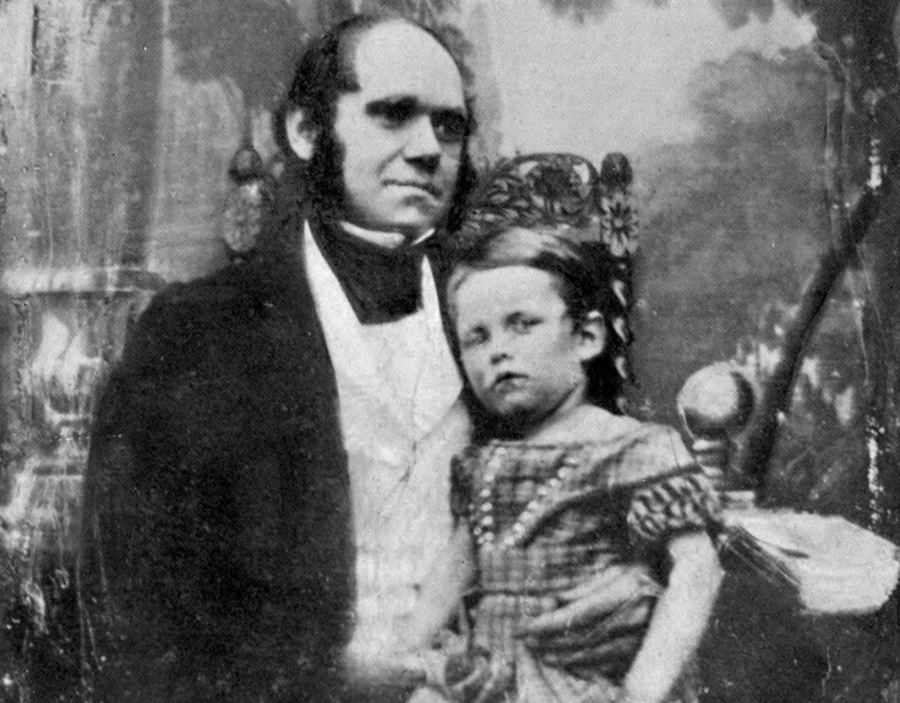 Charles Darwin (age 33) and his eldest son William Erasmus Darwin