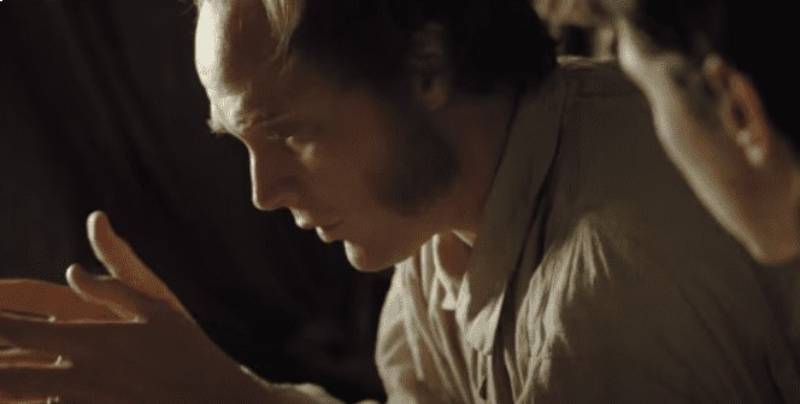Paul Bettany as  Charles Darwin in Creation in gray shirt
