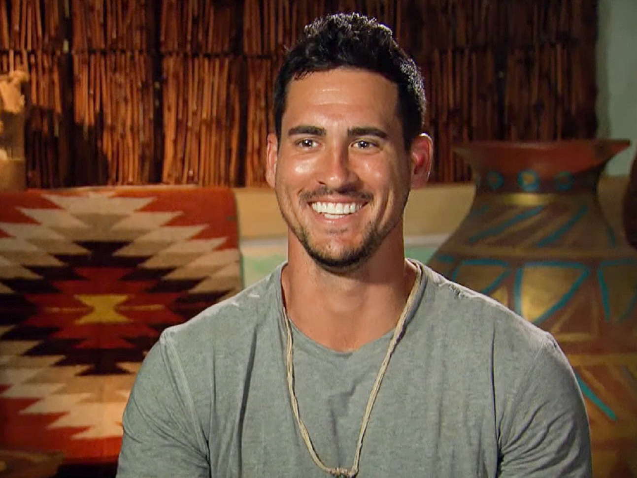 Screenshot: Josh Murray is looking at side and smiling - from The Bachelor (American TV series)
