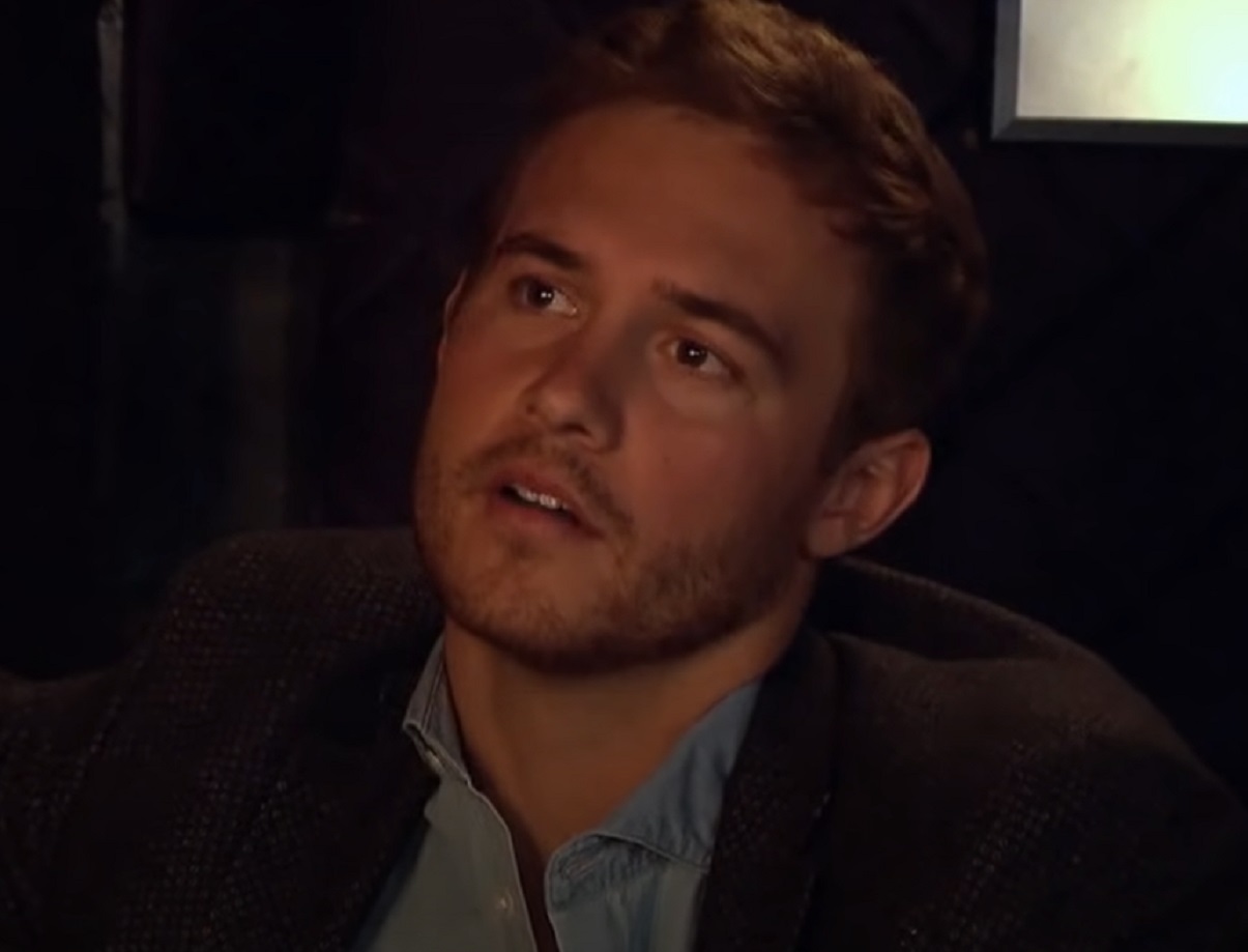 Screenshot: Peter Weber is looking at side with sad face - from The Bachelor (American TV series)