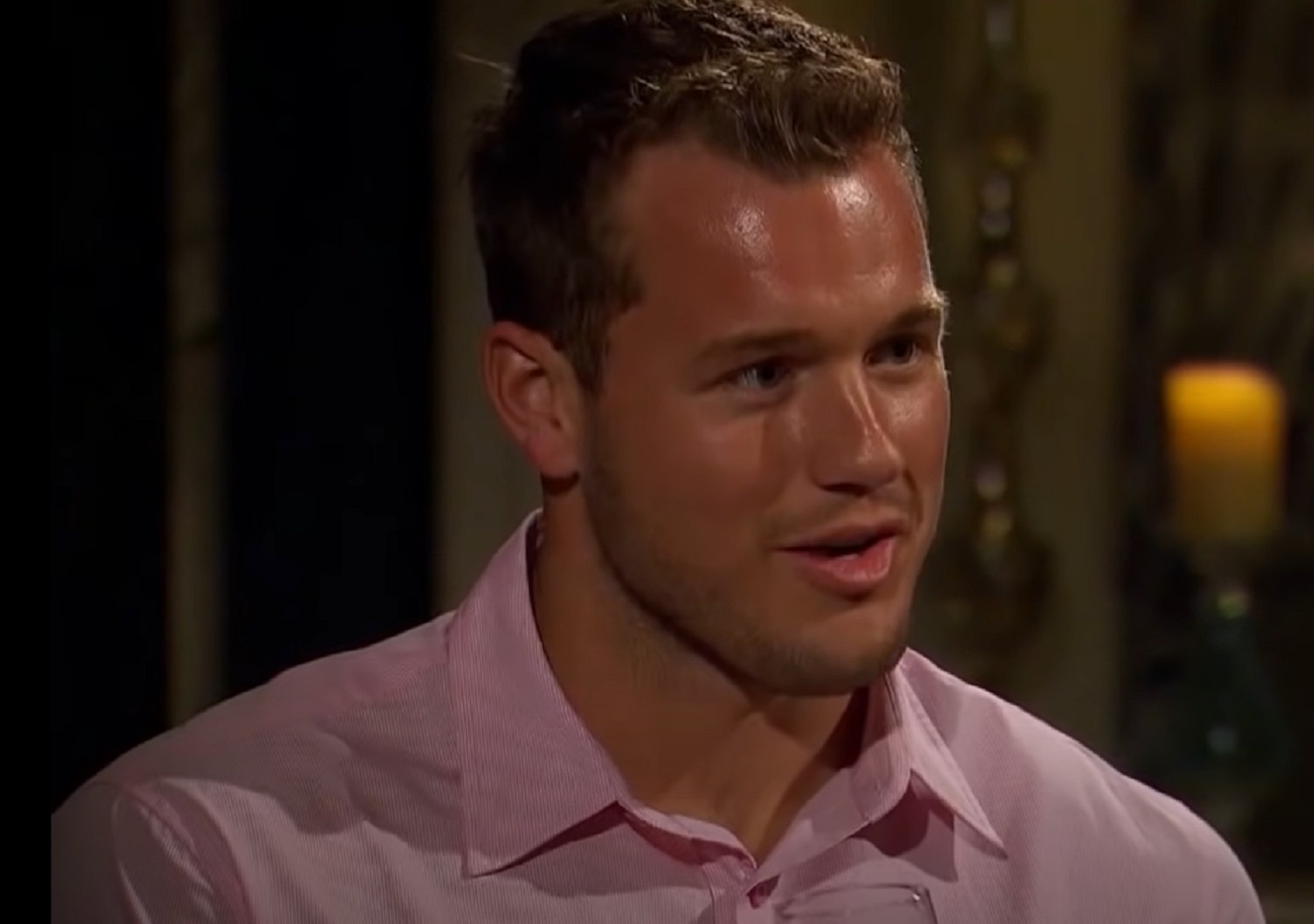 Screenshot: Colton Underwood is looking at side and talking - from The Bachelorette (American Tv Series)