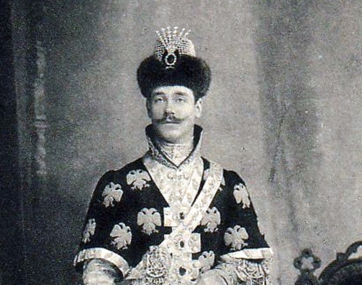 B&W photo of Grand Duke Mikhail Alexandrovich Romanov is looking at front - 1903