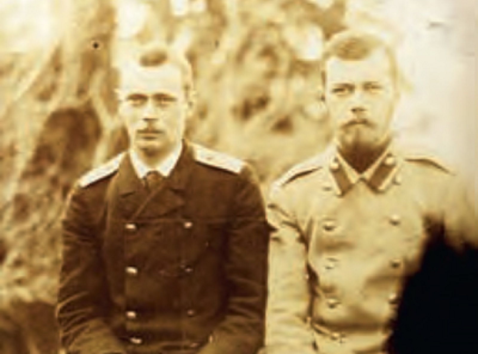 George and brother Nicholas in military uniforms - 1899
