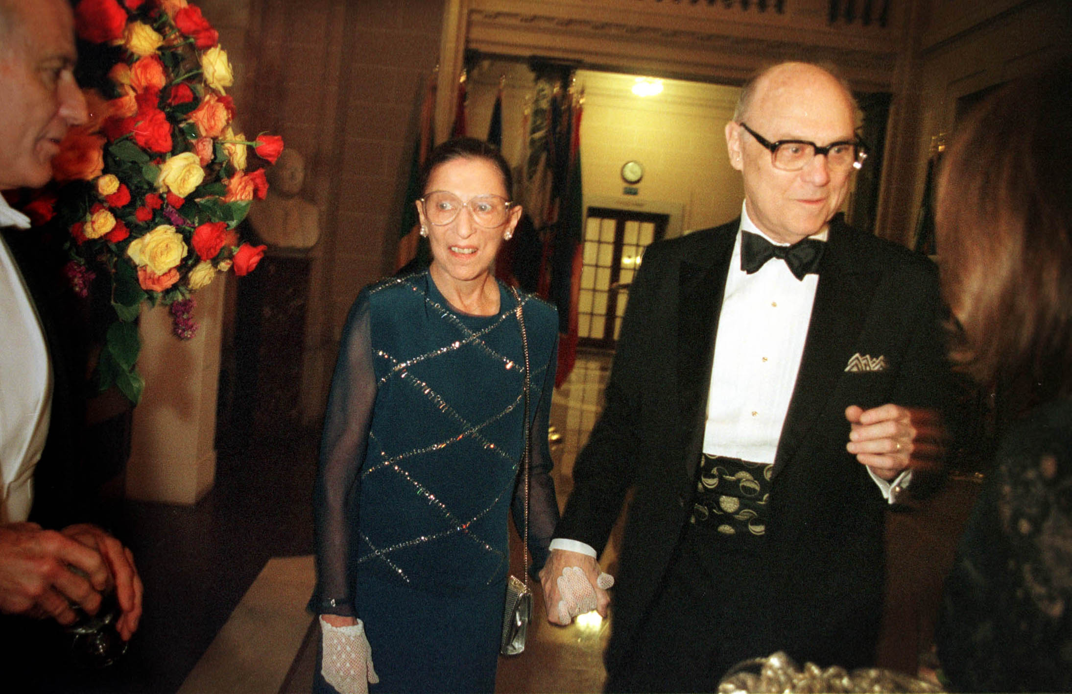 U.S. Supreme Court Justice Ruth Bader Ginsburg and her husband John Ginsburg attend a gala opening night in formal clothes
