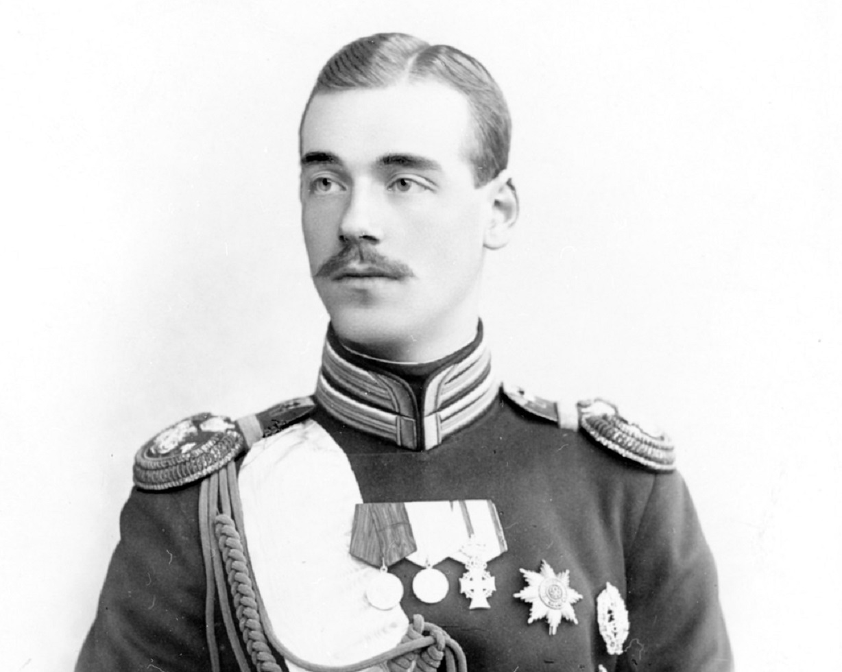 B&W photo of Grand Duke Michael Alexandrovich Of Russia wearing military uniform - 1906