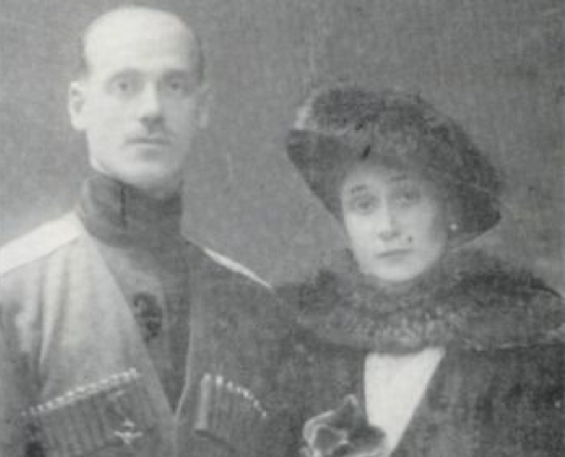Photo of Grand Duke Michael And Natalia Brasova looking at camera - circa 1913