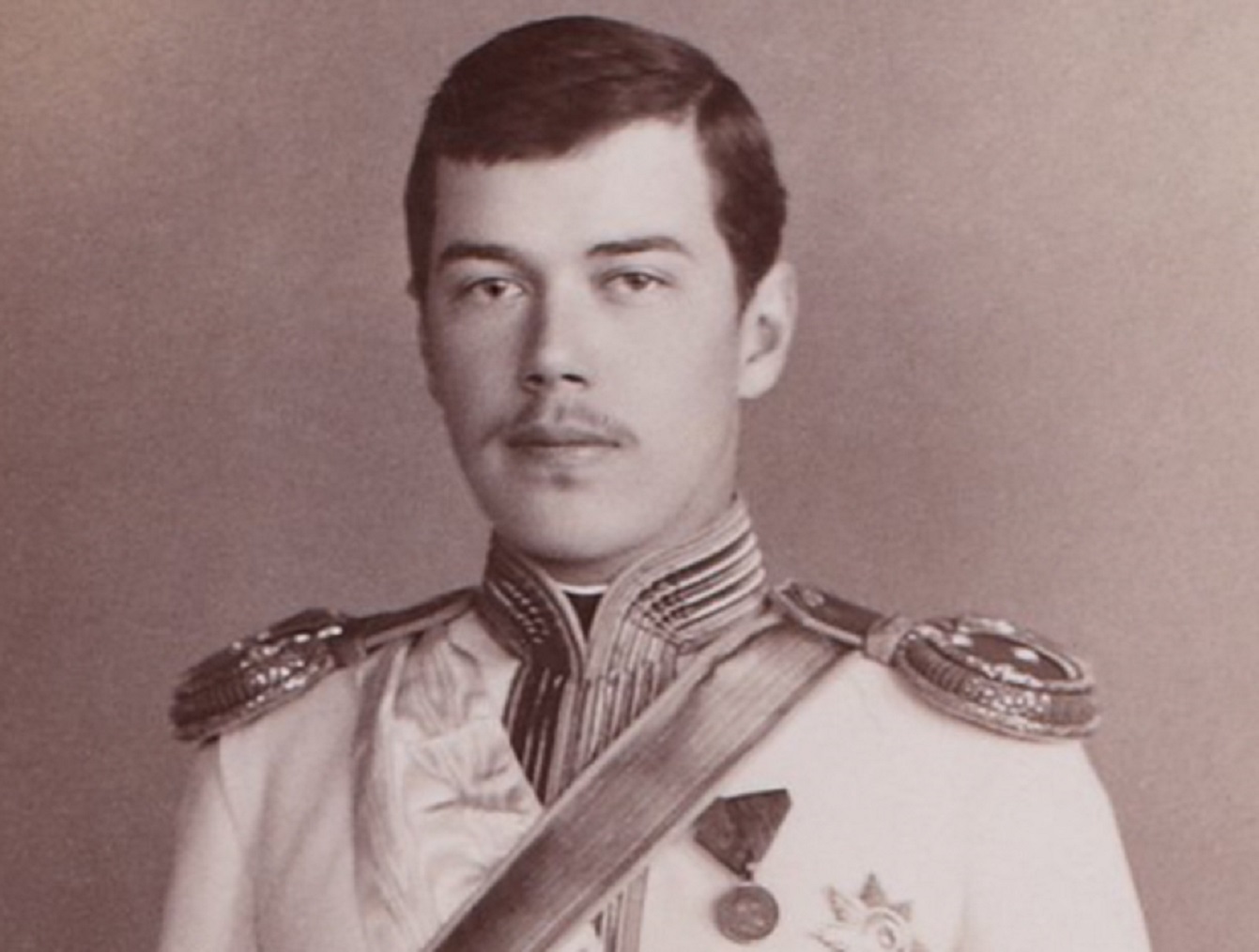 Tsarevich Nicholas Alexandrovich of Russia (later Tsar Nicholas II) looking at camera - circa 1880