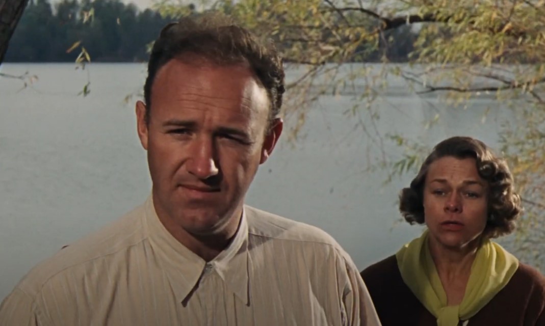 Gene Hackman in  Bonnie and Clyde wearing a white shirt