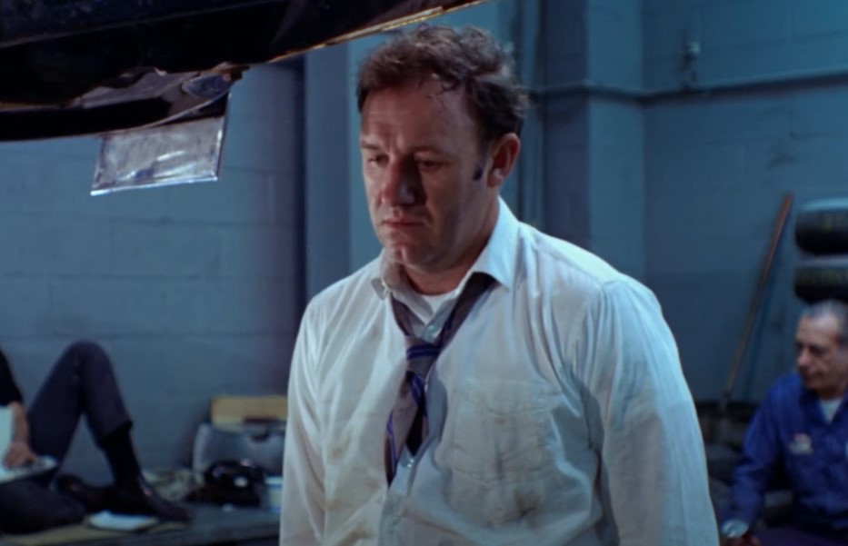 Gene Hackman in The French Connection in dirty white shirt