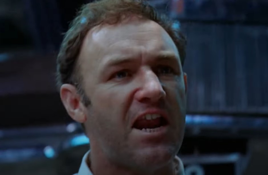 Gene Hackman in The French Connection in white shirt yelling