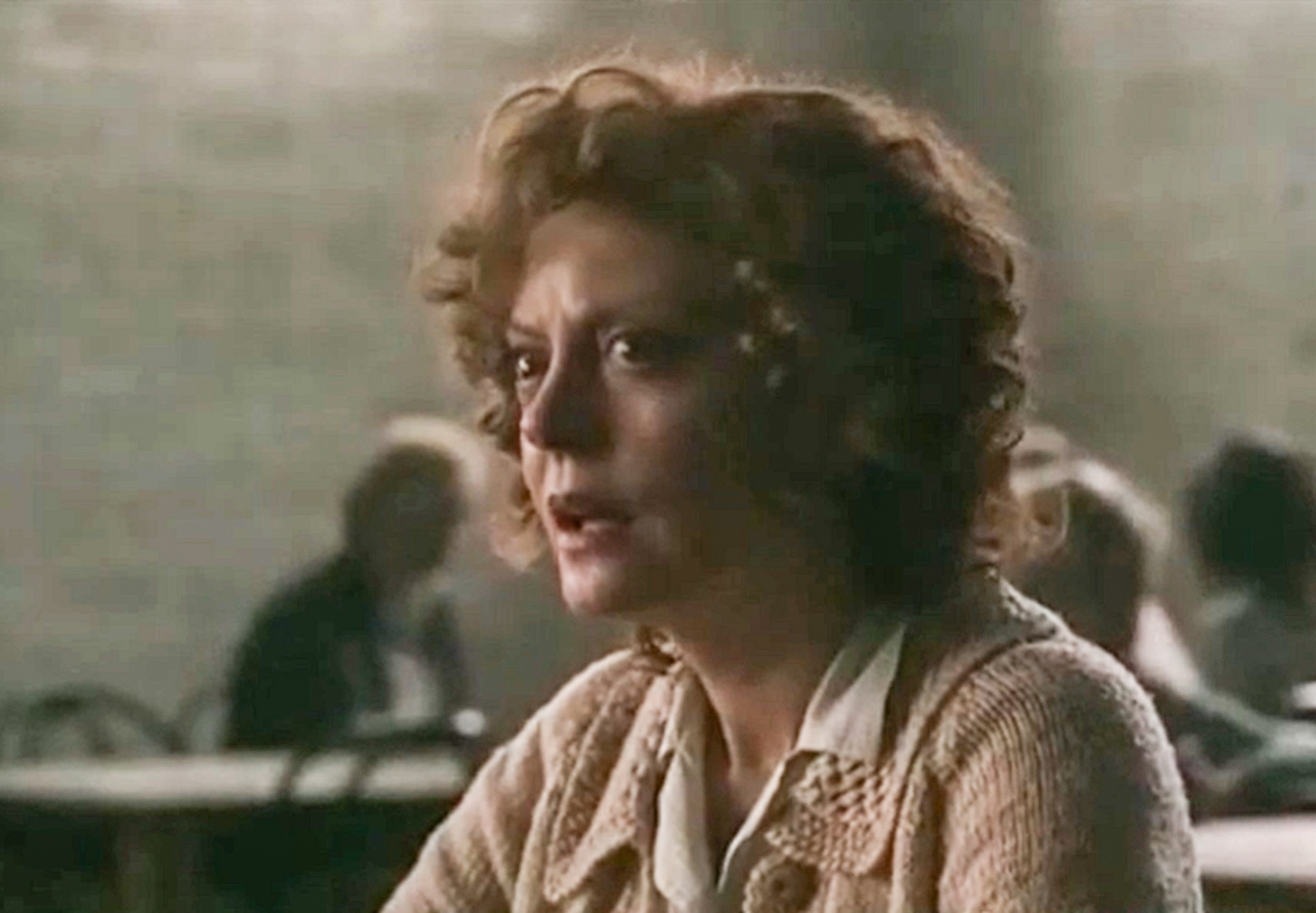 Screenshot: Gladys Pearl Baker (Susan Sarandon) is looking at side upset - from The Secret Life of Marilyn Monroe (2015)