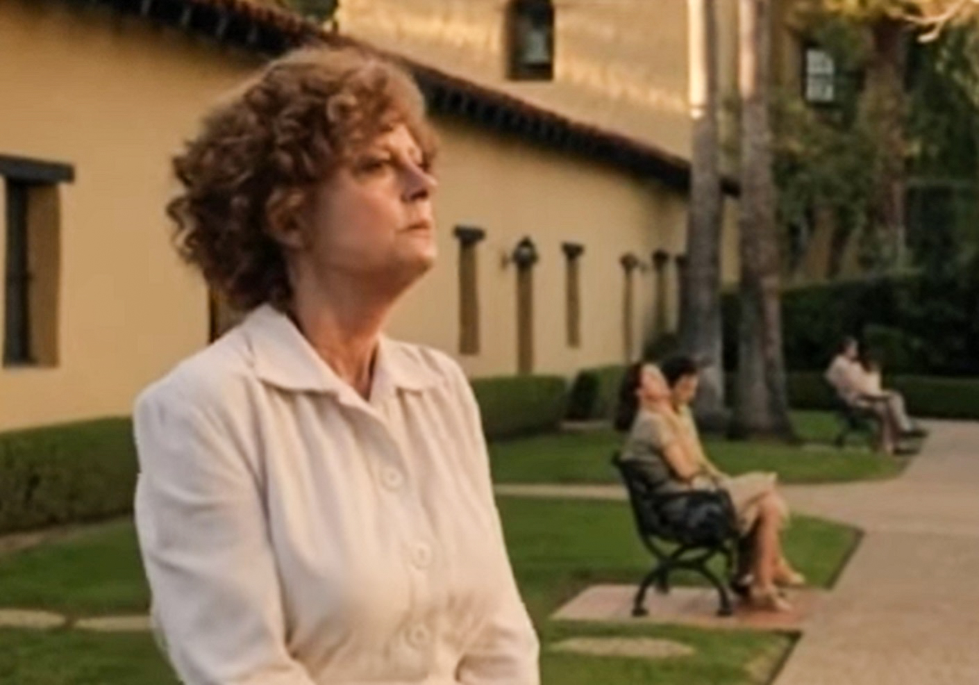 Screenshot: Gladys Pearl Baker (Susan Sarandon) looking up - from The Secret Life of Marilyn Monroe (2015)
