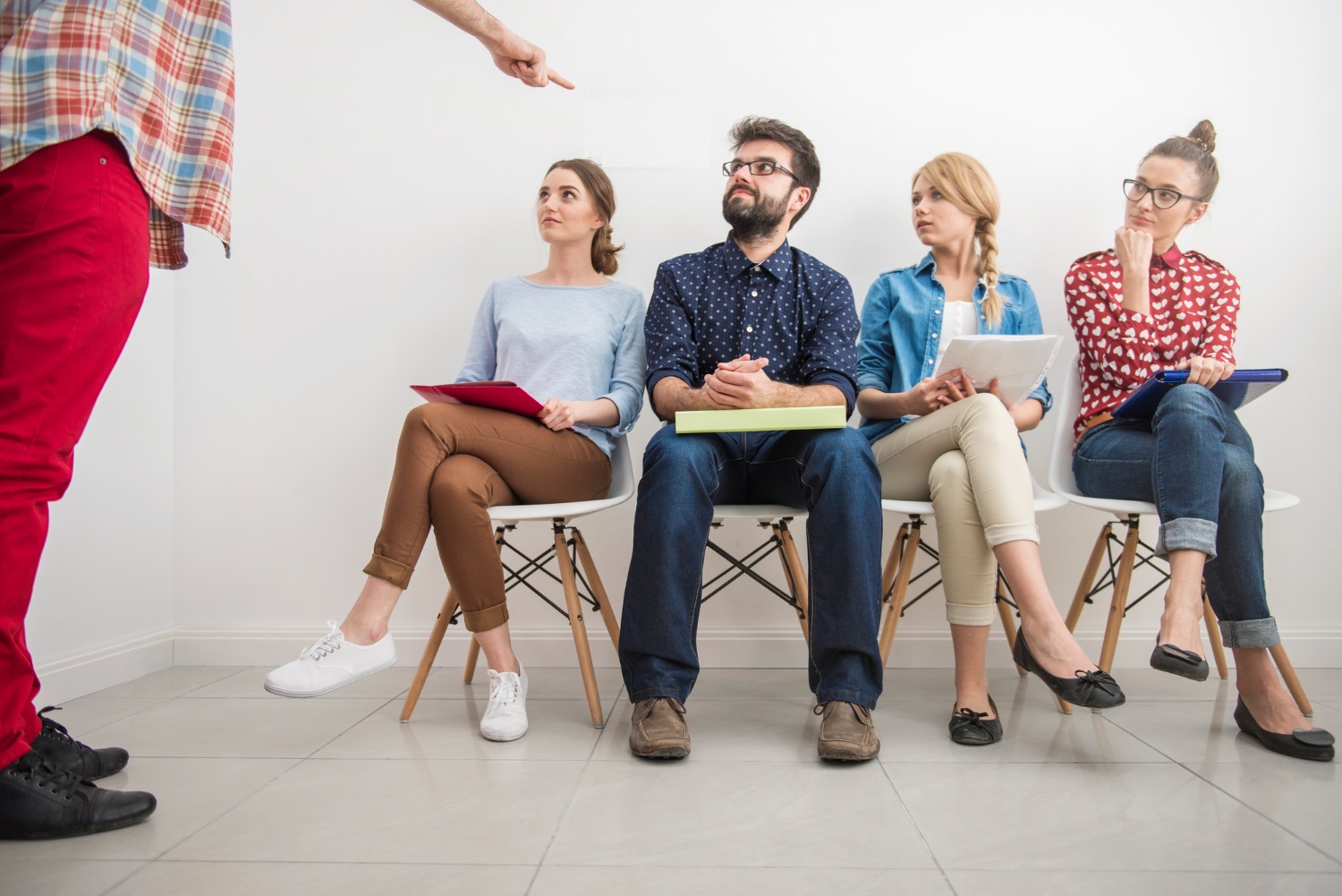 Candidates waiting for a job interview.