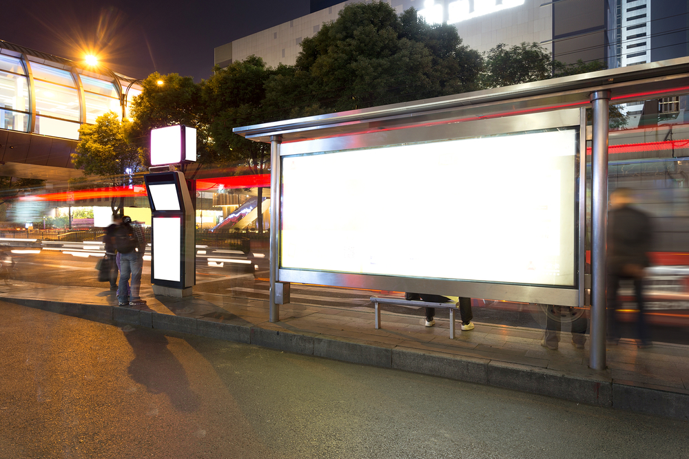 bus stop at night