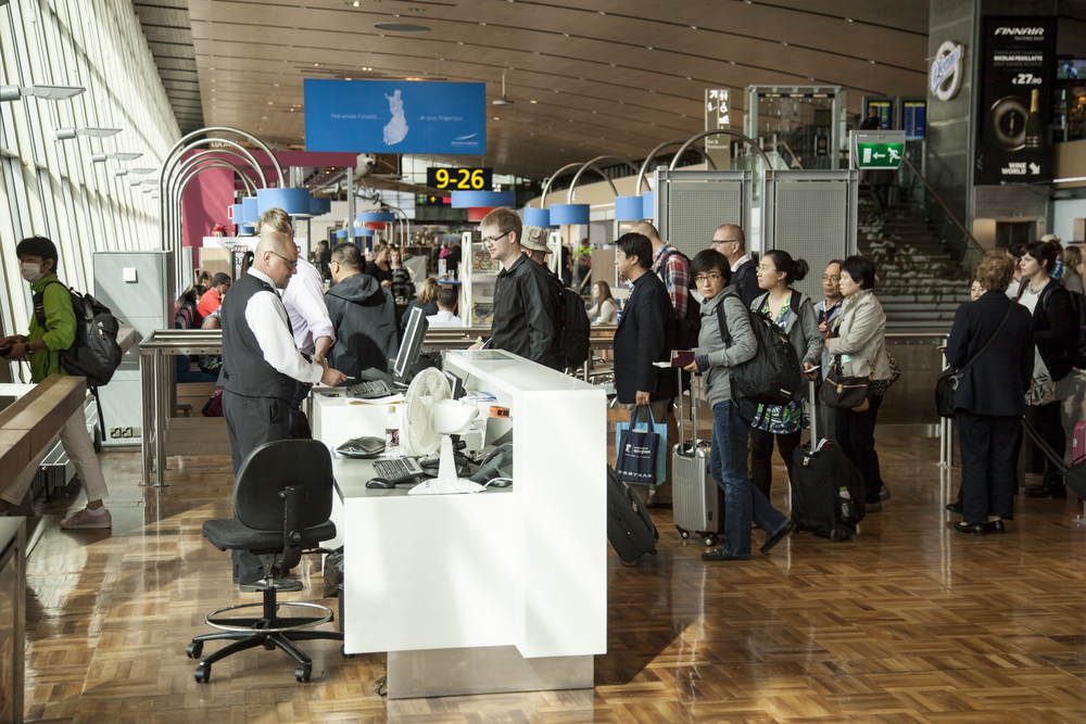 passengers boarding a flight