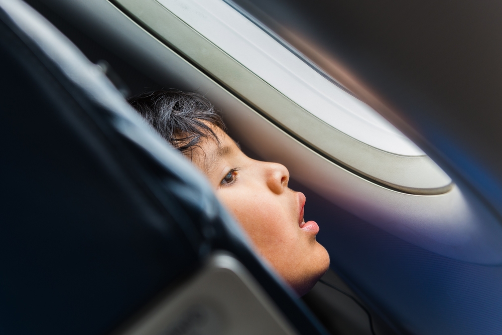 young child on plane