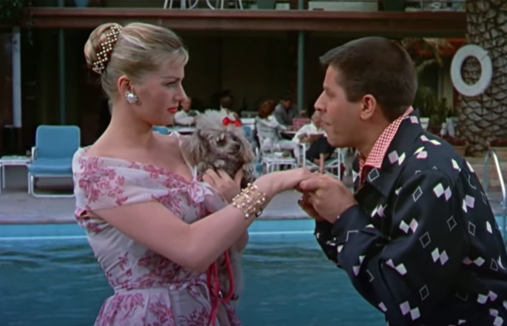 Anita Ekberg in flower dress  and earrings