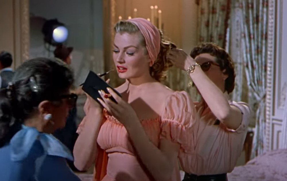 Anita Ekberg in  Hollywood or Bust wearing pink dress