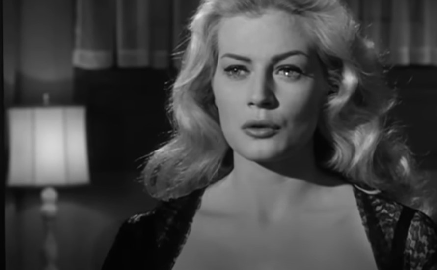Anita Ekberg in Screaming Mimi (1958) wearing black dress