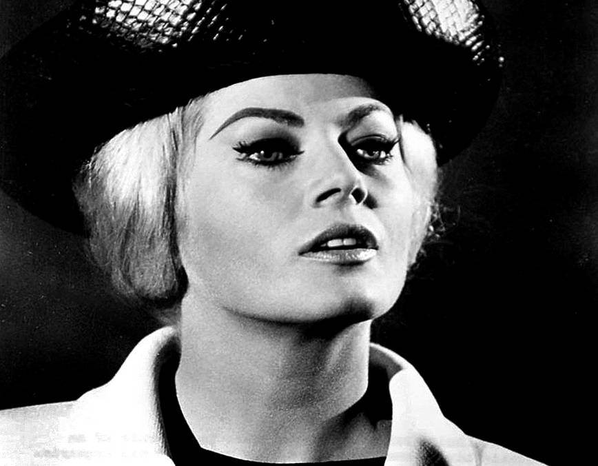 Publicity photo of Anita Ekberg for The Alphabet Murders wearing a jacket