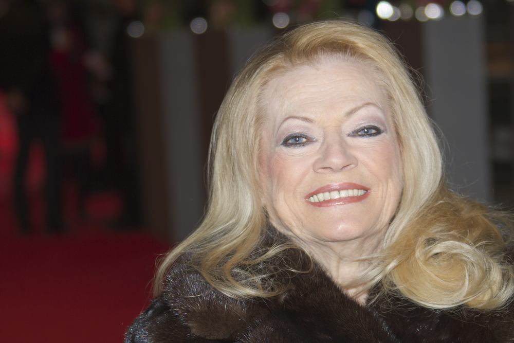 Actress Anita Ekberg in fur coat