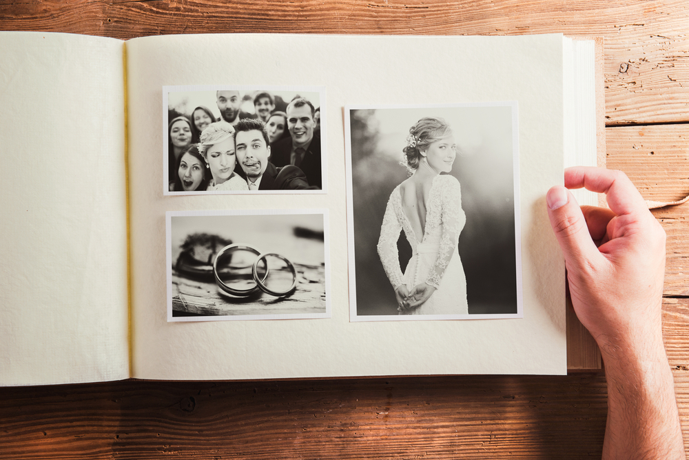 Wedding photos in album