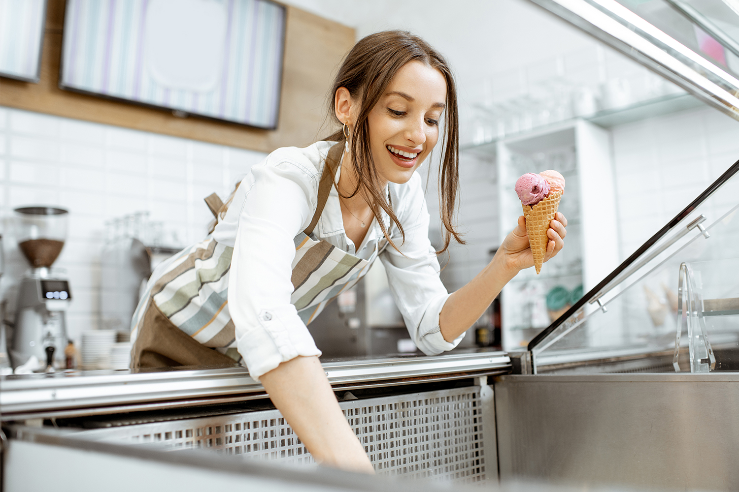 Girl Scooping Ice Cream