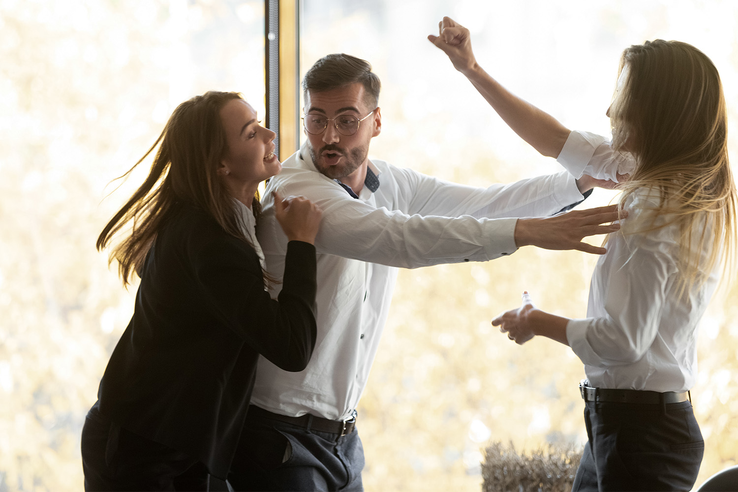 Man Trying To Break Up Fight