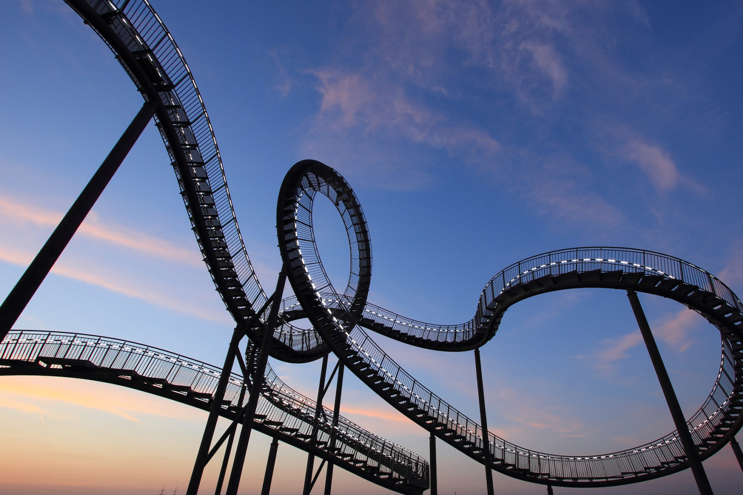 Rollercoaster Against A Blue Sky
