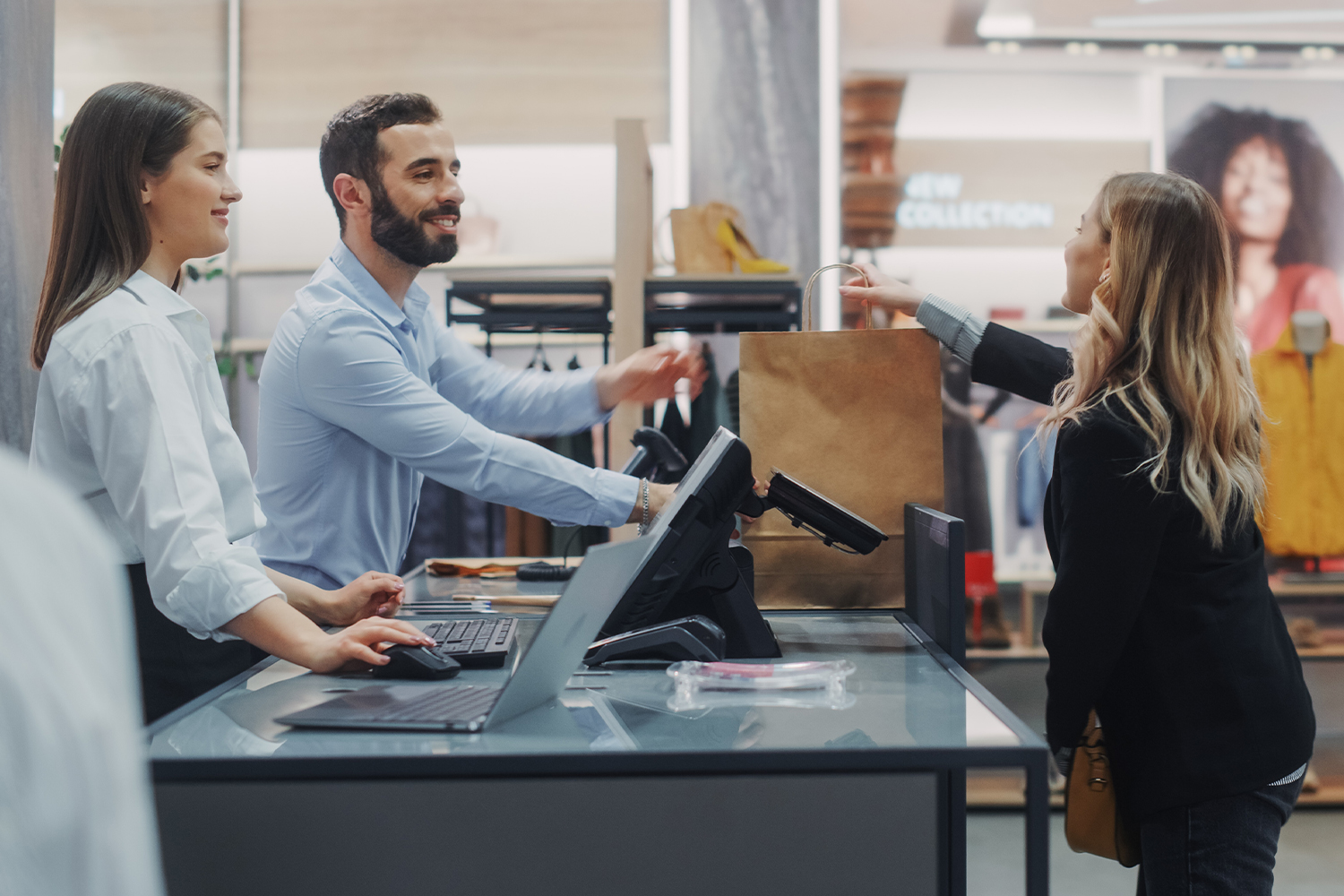 Woman Checking Out At A Department Store