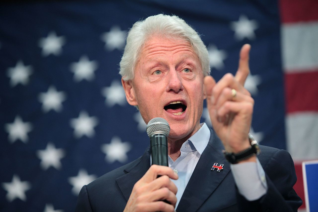 Bill Clinton is talking and pointing with finger - 2016
