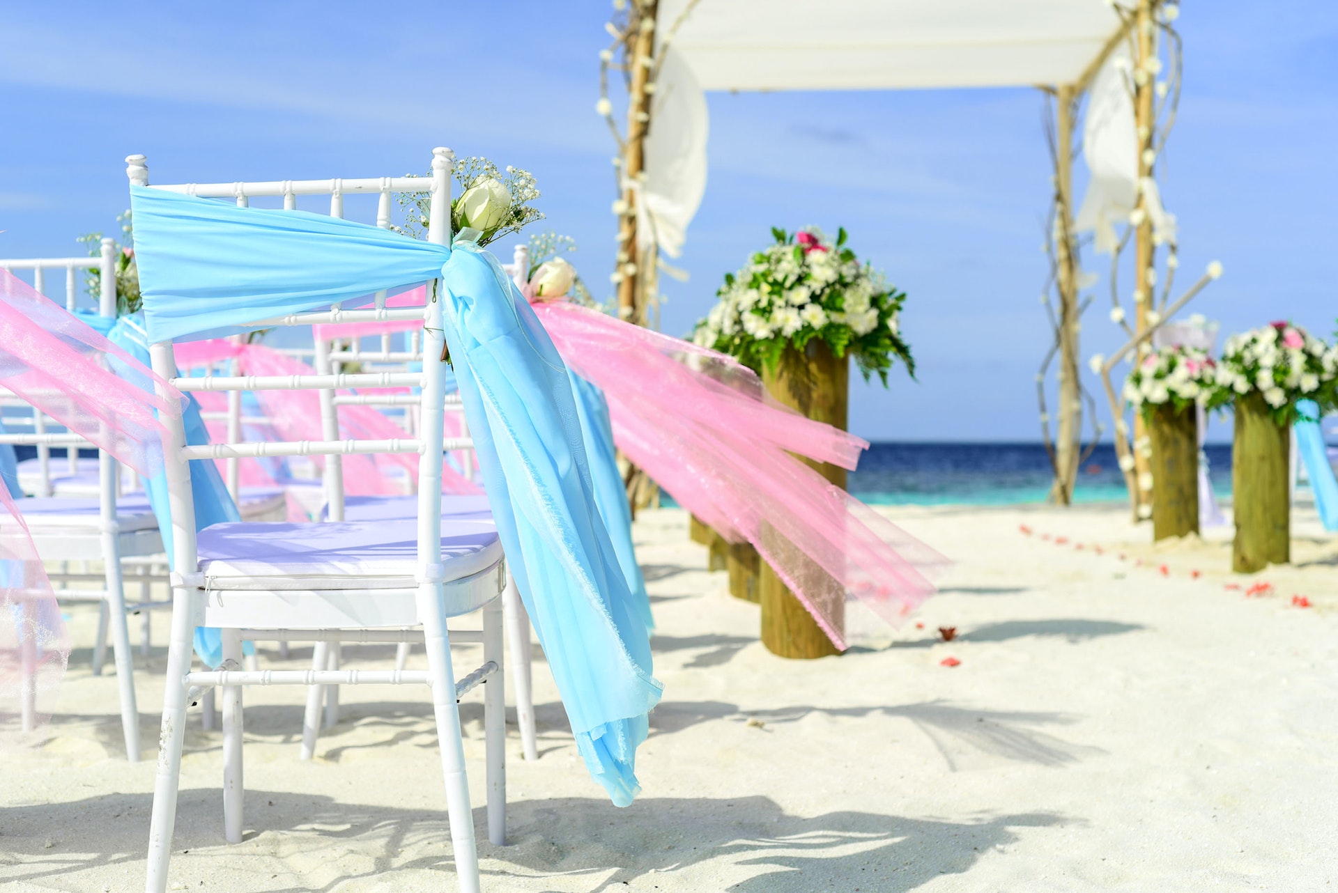 Set up for beach wedding