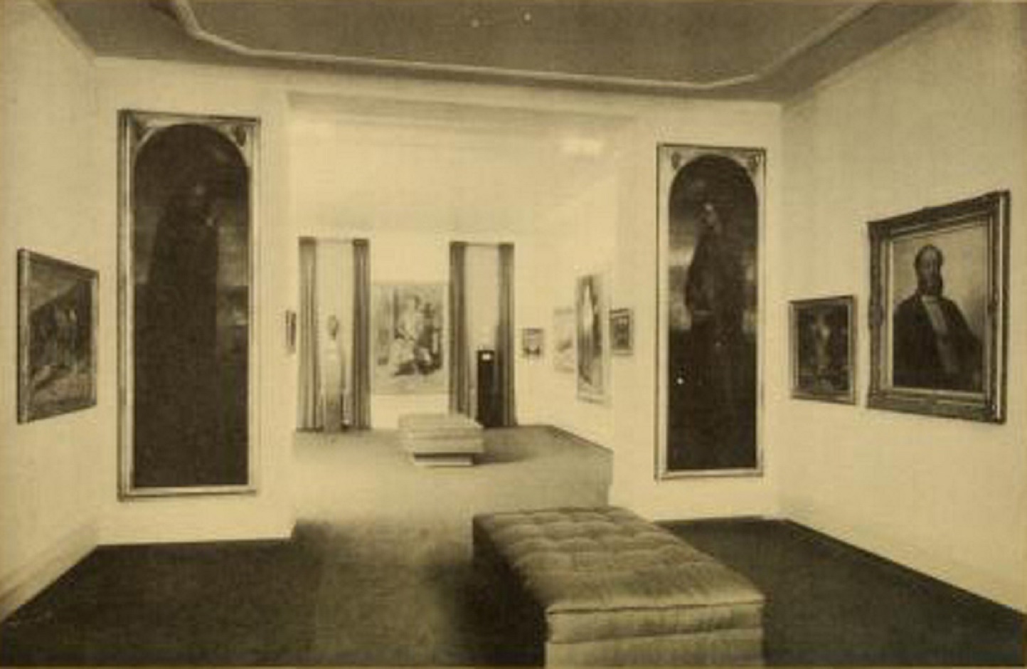 Gallery with paintings in the original Whitney Museum of American Art  - 1937
